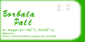 borbala pall business card